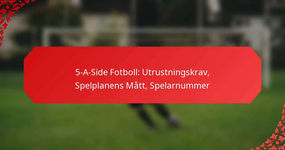5-A-Side Fotboll: Utrustningskrav, Spelplanens Mått, Spelarnummer